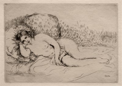 Naken kvinne liggende av Pierre Auguste Renoir
