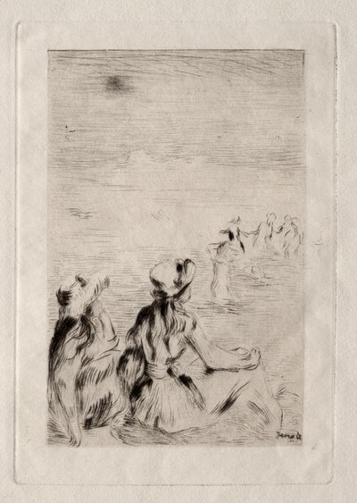 På stranden ved Berneval av Pierre-Auguste Renoir