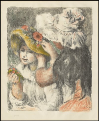 Den Hut befestigen: Zweite Platte, um 1898 von Pierre Auguste Renoir