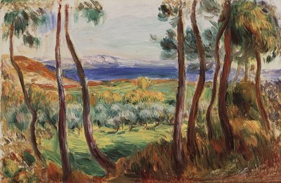 Pines rundt Cagnes, ca. 1910. av Pierre Auguste Renoir