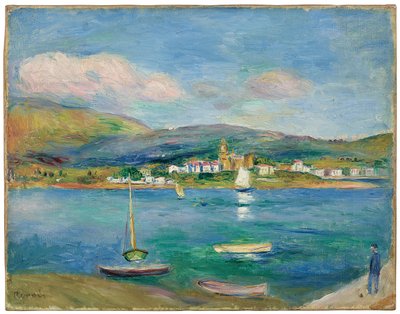 Fiskehavn, utsikt over Hondarribia fra Hendaye, 1895 av Pierre Auguste Renoir