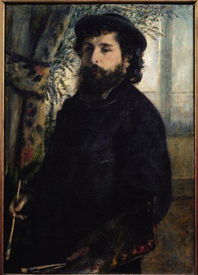 Portrett av Claude Monet (olje på lerret av Pierre Auguste Renoir