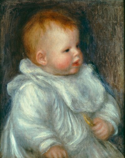 Porträt von Coco vor blauem Hintergrund von Pierre Auguste Renoir
