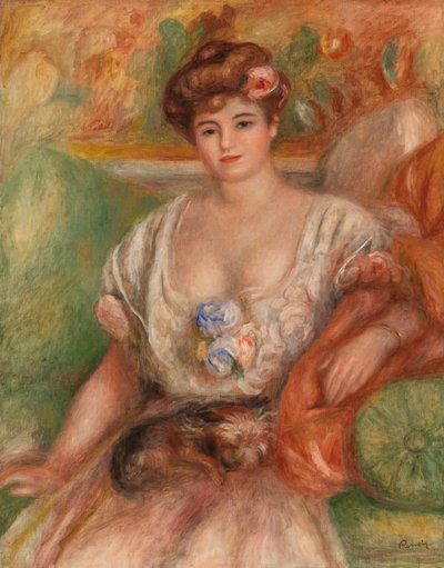 Portrett av Misia Sert (Ung kvinne med Griffin) av Pierre Auguste Renoir