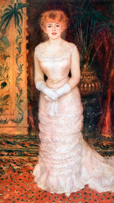 Portrett av skuespillerinnen Jeanne Samary, 1878 av Pierre Auguste Renoir