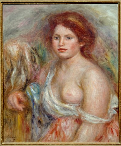 Portrett av modellen i byste Maleri av Pierre Auguste Renoir av Pierre Auguste Renoir