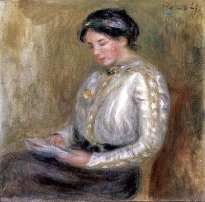 Lesing (olje på lerret) av Pierre Auguste Renoir