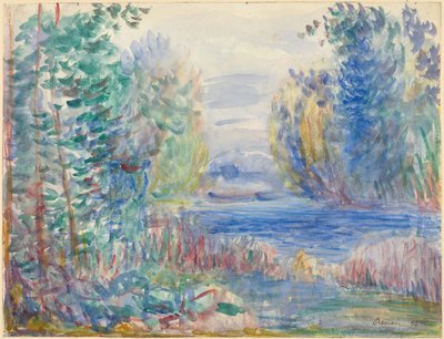 Elvelandskap, 1890 av Pierre Auguste Renoir