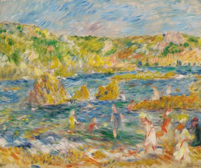 Guernsey Rocks with Figures Beach på Guernsey, 1883. av Pierre Auguste Renoir