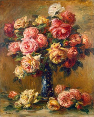 Roser i en vase, c1910. av Pierre-Auguste Renoir