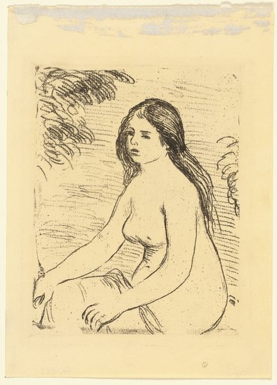 Sittende naken kvinne av Pierre Auguste Renoir