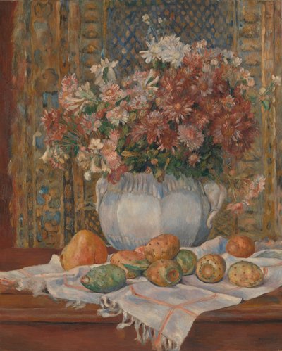 Stilleben med blomster og prickly Pears, ca. 1885 (olje på lerret) av Pierre Auguste Renoir