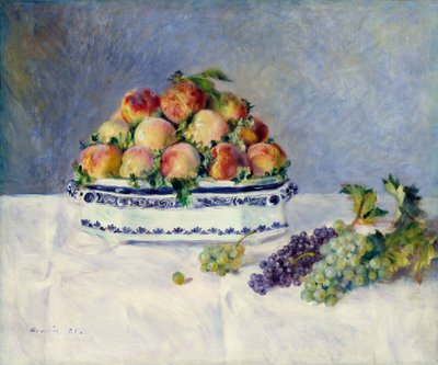 Stilleben med fersken og druer, 1881. av Pierre Auguste Renoir
