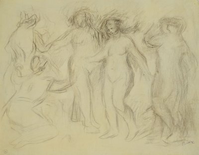 Studie for dommen i Paris; Studie for The Judgment of Paris, av Pierre Auguste Renoir