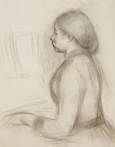 Studie av en ung jente ved pianoet; Studer for en ung jente ved pianoet, av Pierre Auguste Renoir