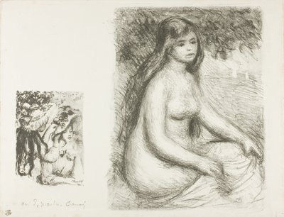 Den festede hatten og baderen av Pierre Auguste Renoir