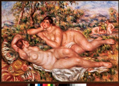 Badegjestene (olje på lerret av Pierre Auguste Renoir