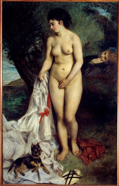Griffonbaderen. Maleri av Pierre Auguste Renoir (1841-1919) av Pierre Auguste Renoir