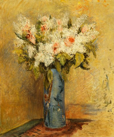 Vase med liljer og roser, ca. 1870 av Pierre Auguste Renoir