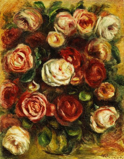 Vase med roser, av Pierre Auguste Renoir