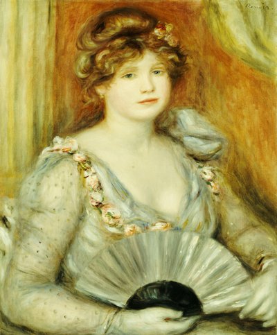 Kvinne med fan av Pierre Auguste Renoir