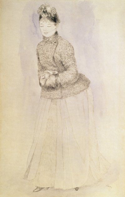 Frau mit Muff von Pierre Auguste Renoir