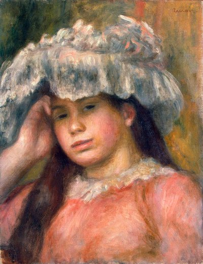 Ung jente i hatt, 1892-1894. av Pierre Auguste Renoir