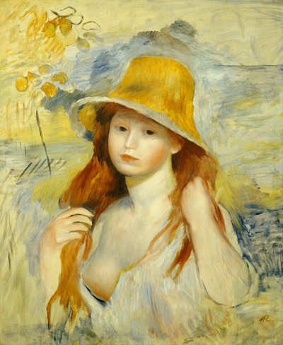 Ung jente med stråhatt, 1884 av Pierre-Auguste Renoir