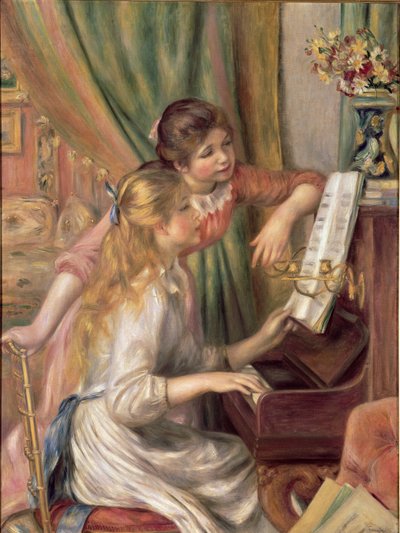 Unge jenter ved pianoet av Pierre Auguste Renoir