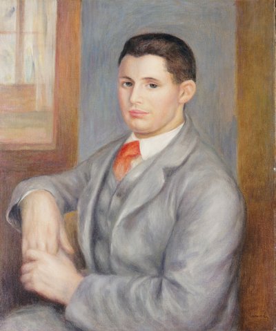 Ung mann med rødt slips, 1890 av Pierre Auguste Renoir