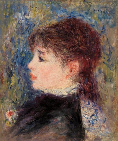 Ung kvinne med rose av Pierre Auguste Renoir