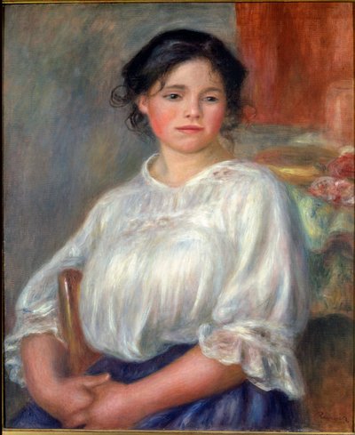 Ung jente sitter av Pierre Auguste Renoir
