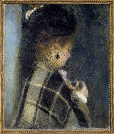 Ung kvinne med slør Maleri av Pierre Auguste Renoir (1841-1919) ca. 1870 Søn. 0,61x0,51 m Paris, musee d'Orsay - Ung kvinne med slør. Maleri av Pierre Auguste Renoir (1841-1919), ca. 1870. 0,61 x 0,51 m. Orsay-museet, Paris av Pierre Auguste Renoir
