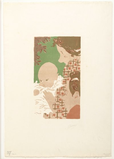 Andrée Terasse med sønnen Jean og broren Pierre Bonnard Scene de famille av Pierre Bonnard