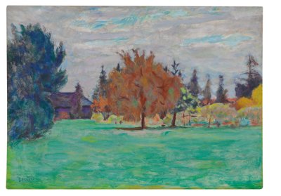 Yellow Tree, Le Cos au Grand-Lemps, ca. 1913 (olje på papir lagt ned på lerret) av Pierre Bonnard