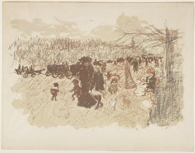 Avenue i Bois de Boulogne, ca. 1898 (publisert 1899) av Pierre Bonnard