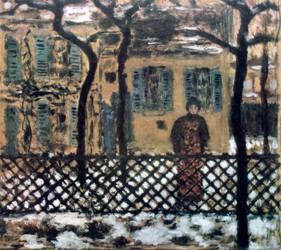 Bak gjerdet, c1895 av Pierre Bonnard