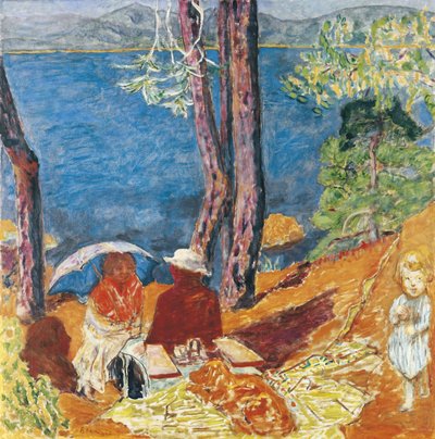 Seaside, under furuene, 1921. av Pierre Bonnard