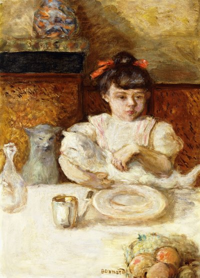 barn og katter; Enfant et Chats, ca. 1906 (olje på lerret) av Pierre Bonnard