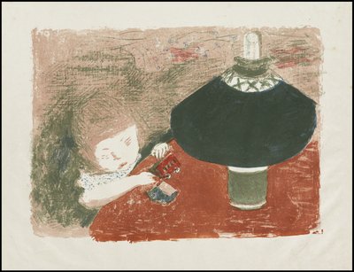 Barn med lampe av Pierre Bonnard
