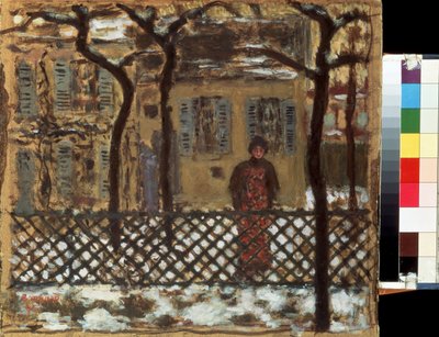 Bak gjerdet. Maleri av Pierre Bonnard (1867-1947) av Pierre Bonnard