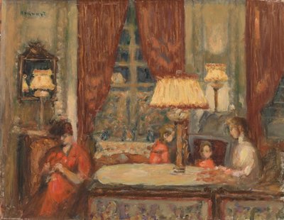 Kveld under lampene av Pierre Bonnard