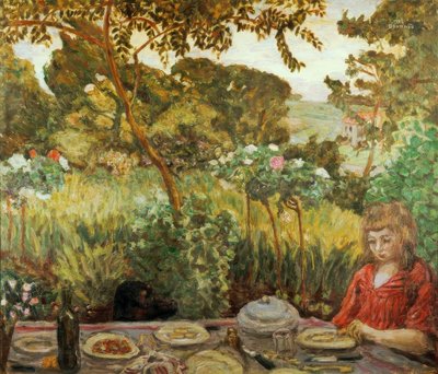 Slutt på måltid i hagen av Pierre Bonnard