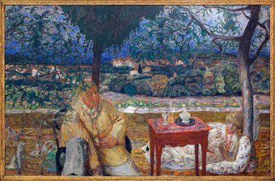 I hagen (samtale i Provence). Med portretter av Jozef Pankiewicz (1866-1940, polsk maler) og Marthe de Meligny (nee Maria Boursin av Pierre Bonnard