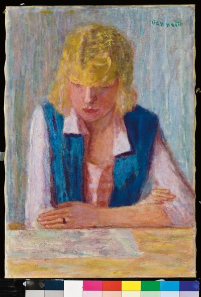 Blondinen i den blå vesten av Pierre Bonnard