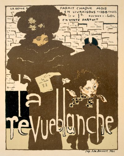La Revue Blanche, plakat som annonserer den første utgaven av det berømte månedsbladet, 1894 av Pierre Bonnard