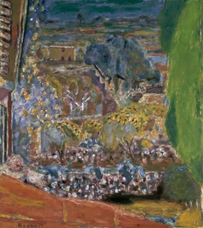 Landskap med røde tak av Pierre Bonnard