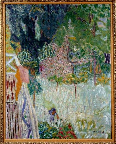 Blomstereplet eller balkongen Vernonet-maleri av Pierre Bonnard (1867-1947) 1920 Mål 1x0,8 m Brest kunstmuseum av Pierre Bonnard