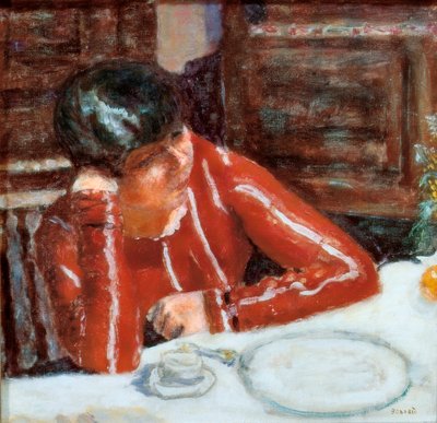 Den røde bodice - Marthe Bonnard av Pierre Bonnard