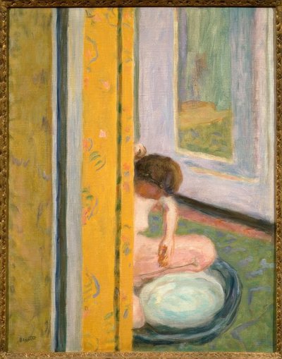 Naken med den gule gardinen av Pierre Bonnard